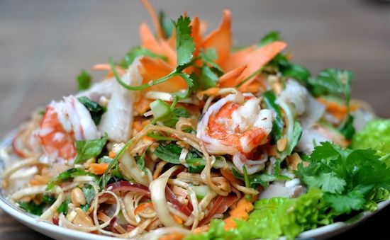 Cách làm nộm đậu phụ khô tôm rảo khô rau cần